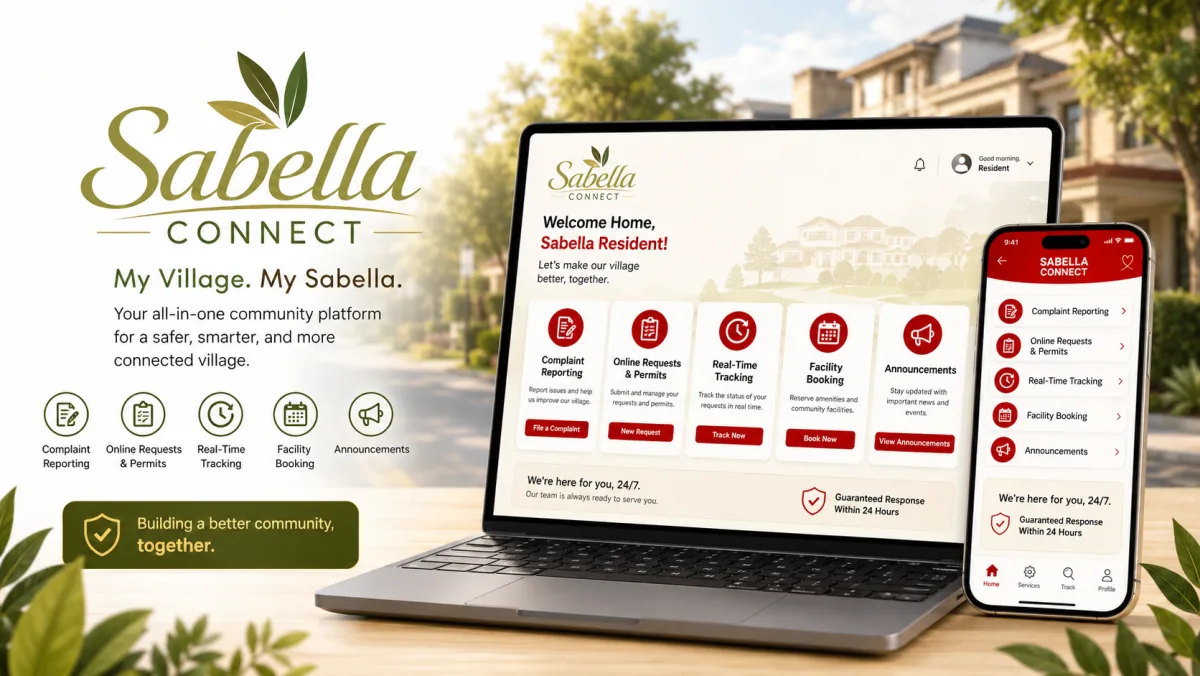 Sabella Connect community platform preview on laptop and mobile